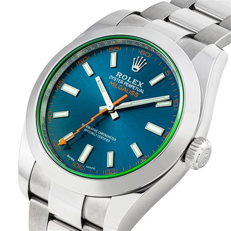 new rolex milgauss blue dial|rolex milgauss gv price.